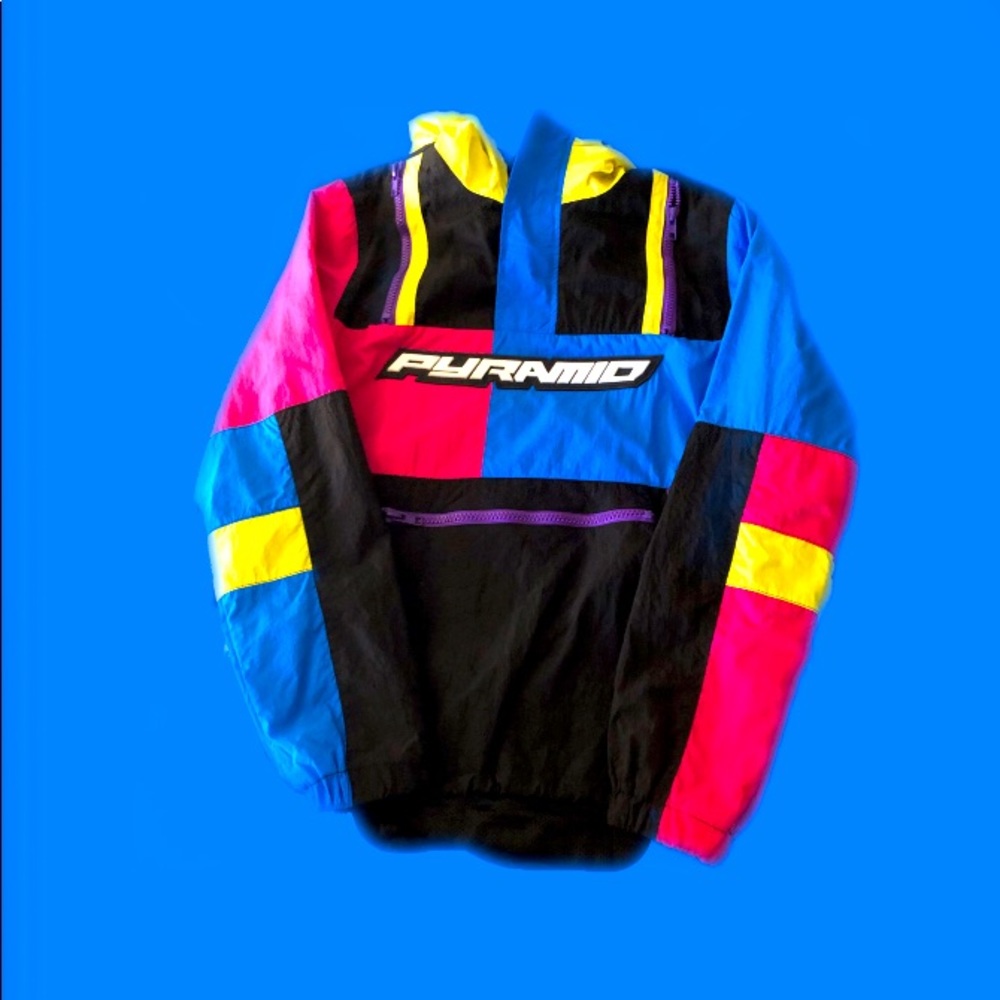 PYRAMID MULTICOLOR WINDBREAKER JACKET SIZE XL